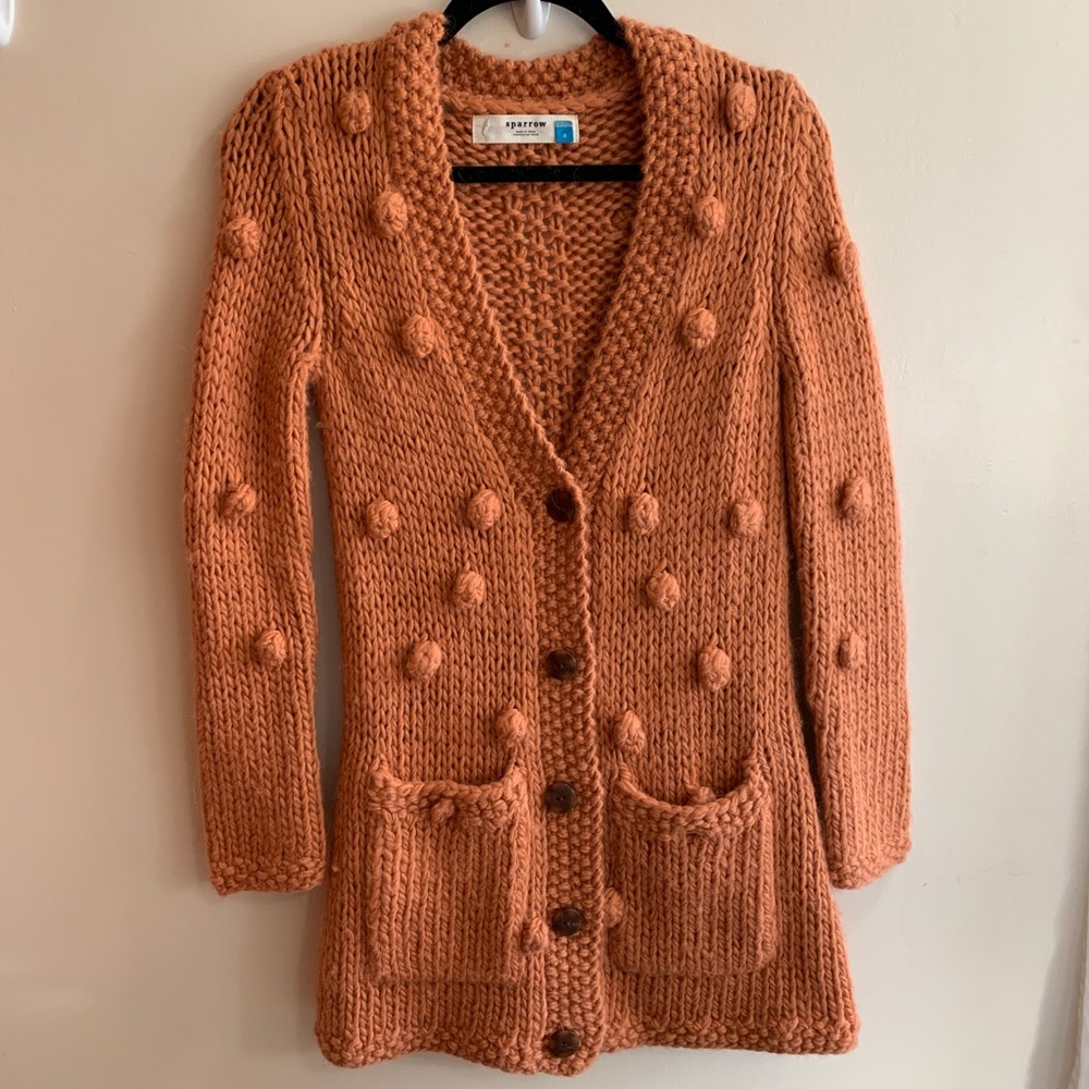 Sparrow Anthropologie Pom Pom Cardigan Sweater S